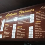 A typical menu seen in a 'Parilla'