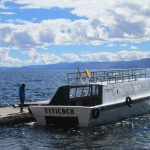 The Titicaca boat docks on la Isla de la Luna