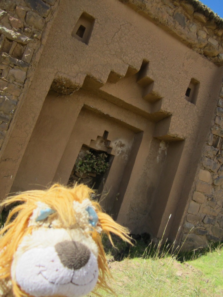 Lewis admires the facades of the temple