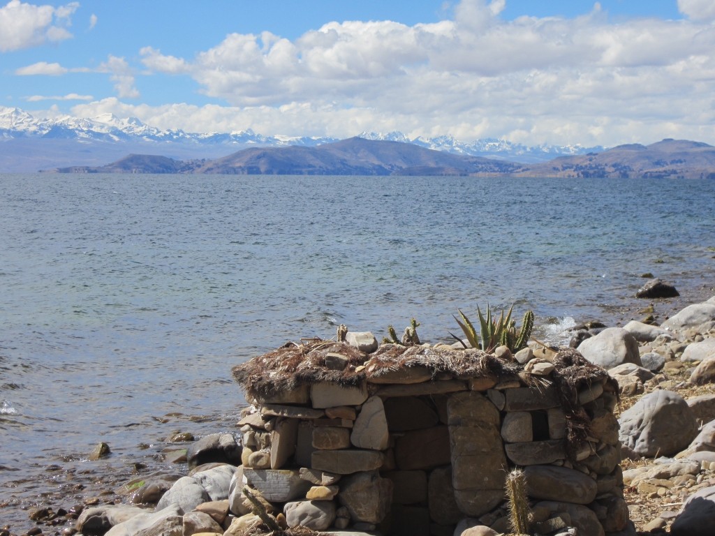 Lewis looks out onto Lake Titicaca from la Isla de la Luna