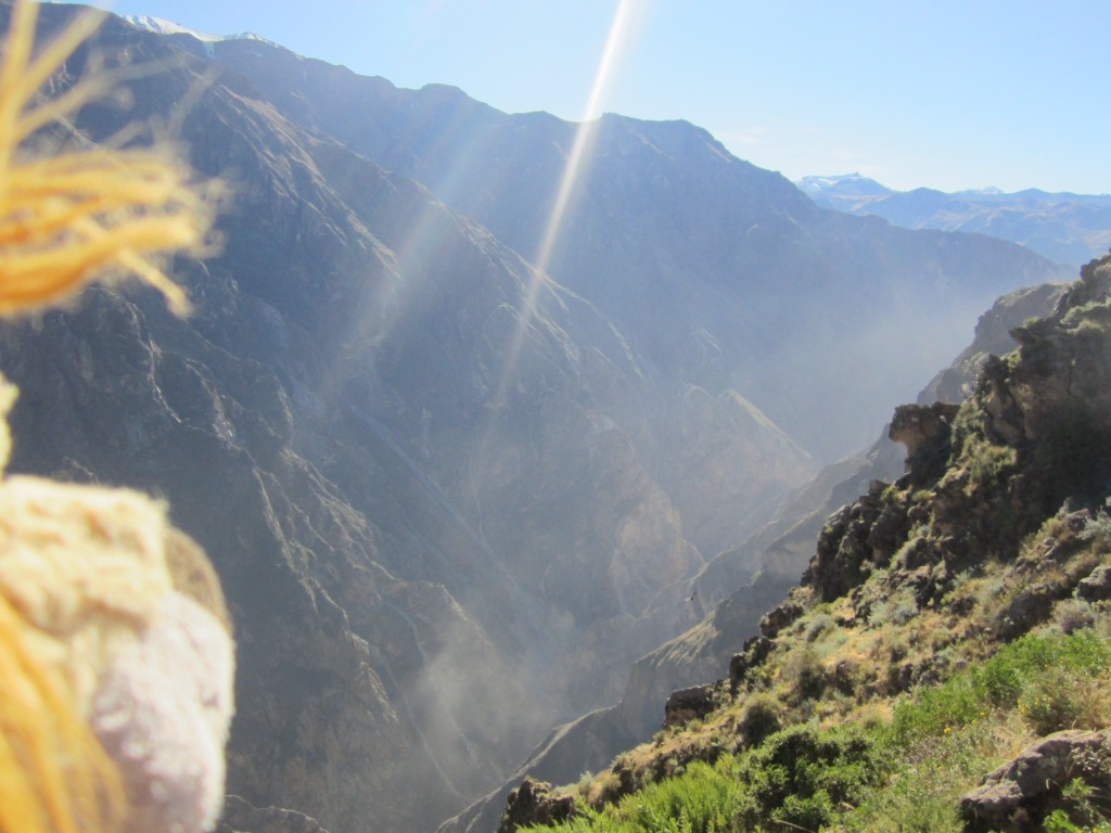 Lewis looks into the depths of the Colca Canyon