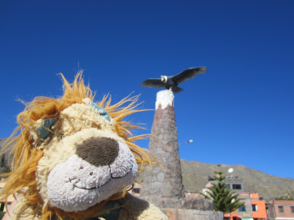 A condor is the centre-piece in the town of Cabanaconde