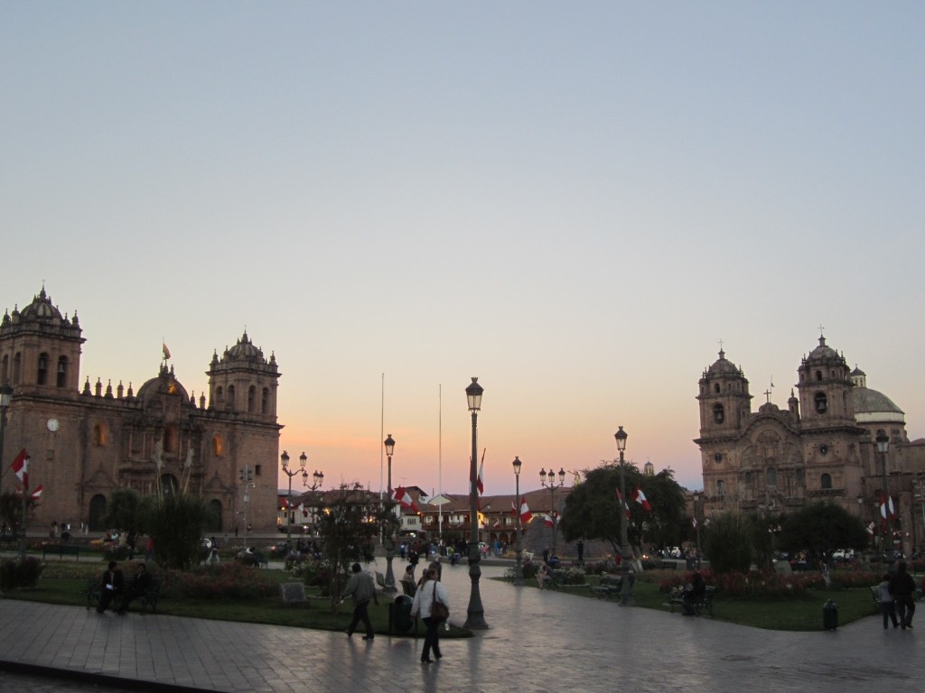 Sunrise on the Plaza des Armas, Cusco