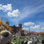 Lewis the Lion starts his tour in the Plaza de Armas