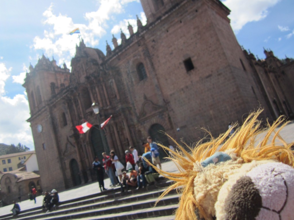 Lewis admires Cusco Cathedral