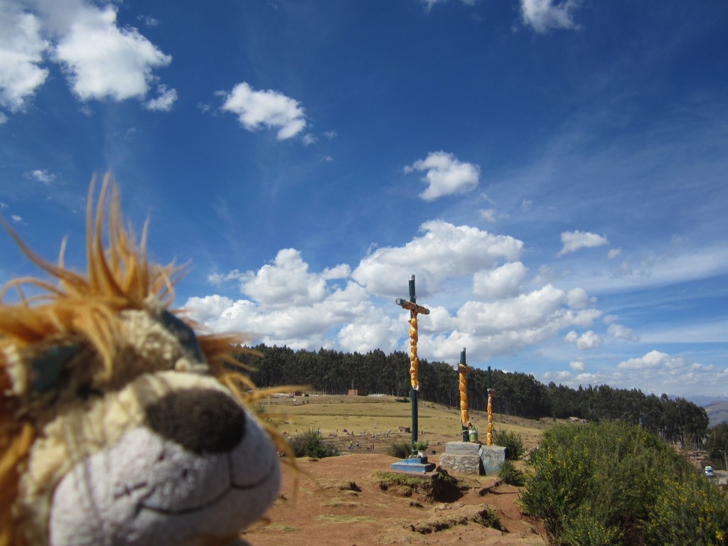 Three crosses on the Sacsayhuaman hillside