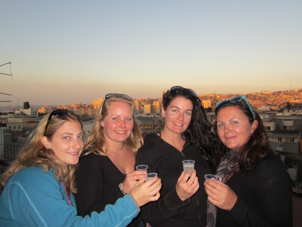 The two Helens, Justine and Kelly in Valparaiso, Chile