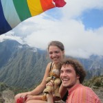 Lewis enjoys the views of Machu Picchu with Kuno and Cerianne