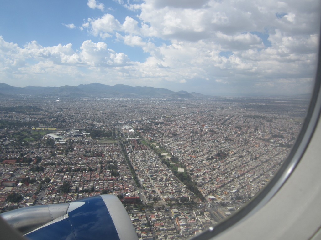 The Zocalo, at the centre of Mexico City, can be seen from the sky