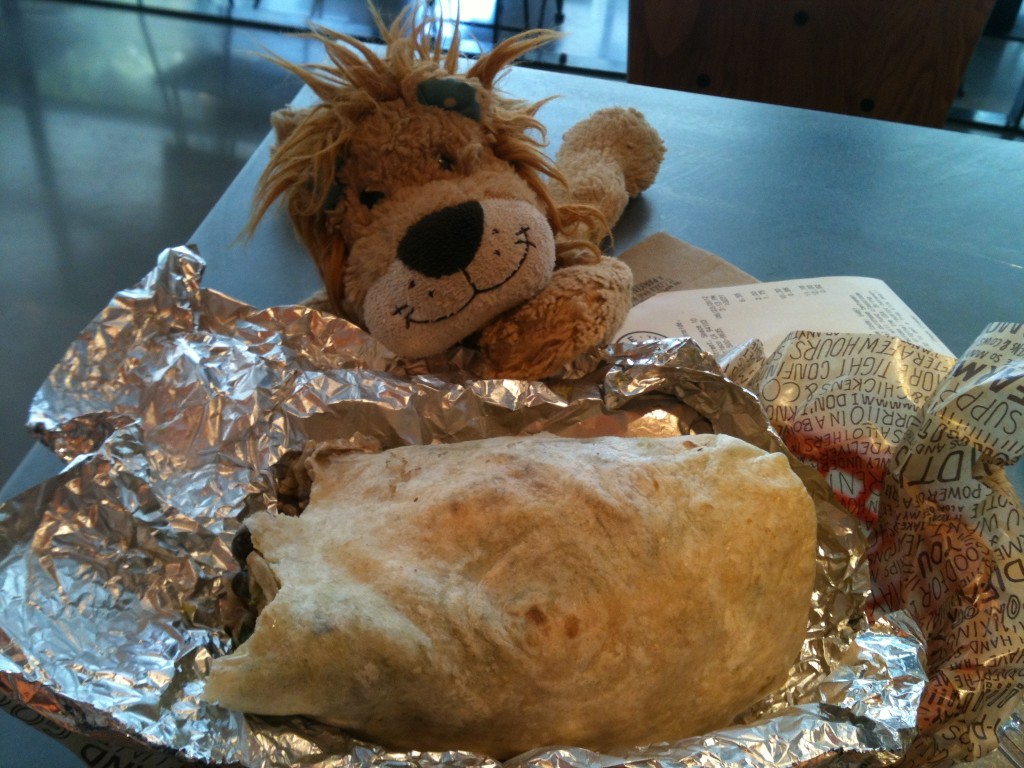 Lewis the Lion eats the biggest burrito of his life!