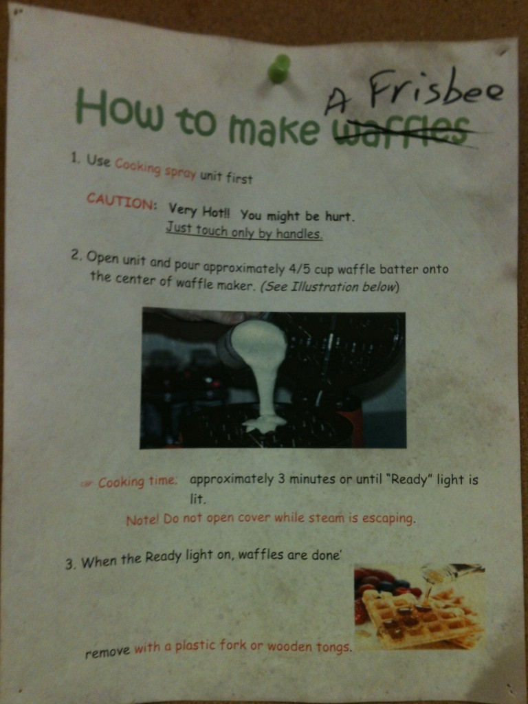 Instructions for how to make a waffle in English