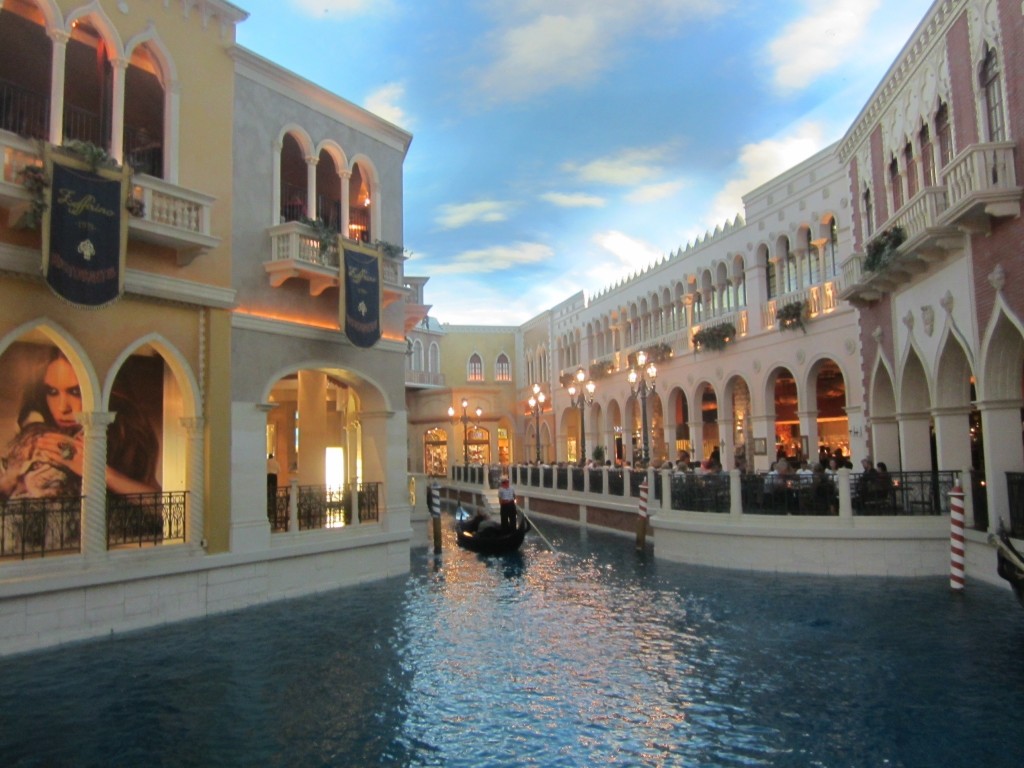 The shopping complex looks like a sparkly Venice