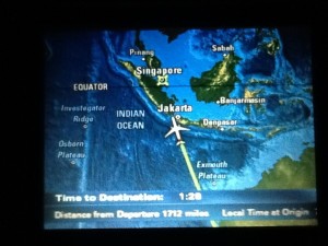 Crossing the Equator back into the Northern Hemisphere and into Asia