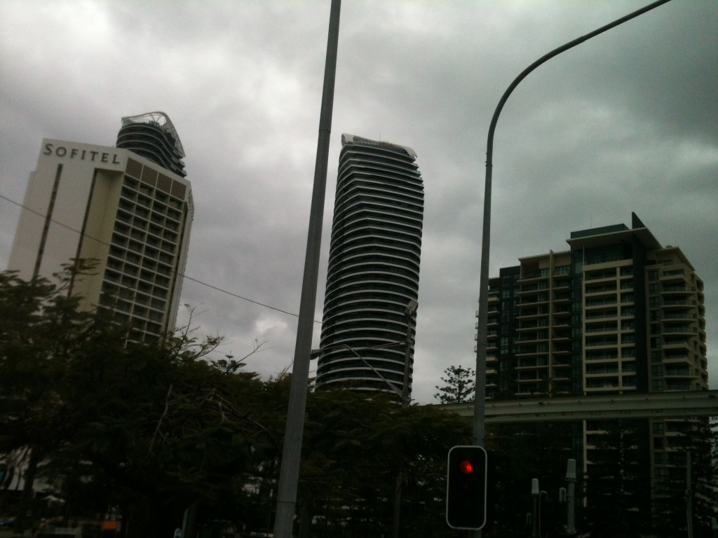 Modern flats shoot up all along the coastline