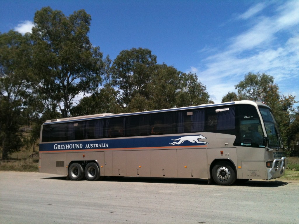 A classic Greyhound bus