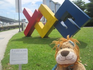 Lewis the Lion learns that Singapore hosted the 1st Youth Olympic Games