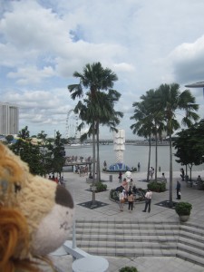 Lewis the Lion watches over Merlion Park