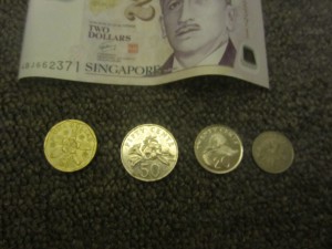 Some of the main coinage in Singapore 