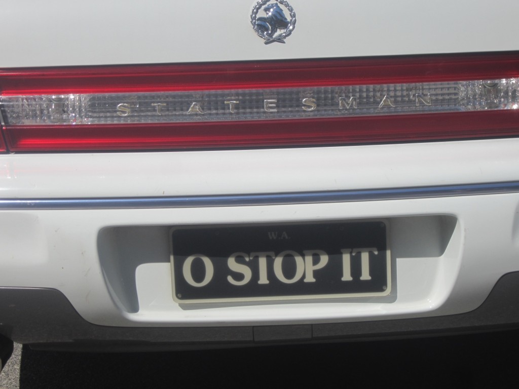 Lewis the Lion sees a registration plate with an Aussie sense of humour!