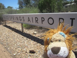 Lewis the Lion lands at Alice Springs Airport