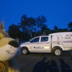 Lewis the Lion sees an Australian police car