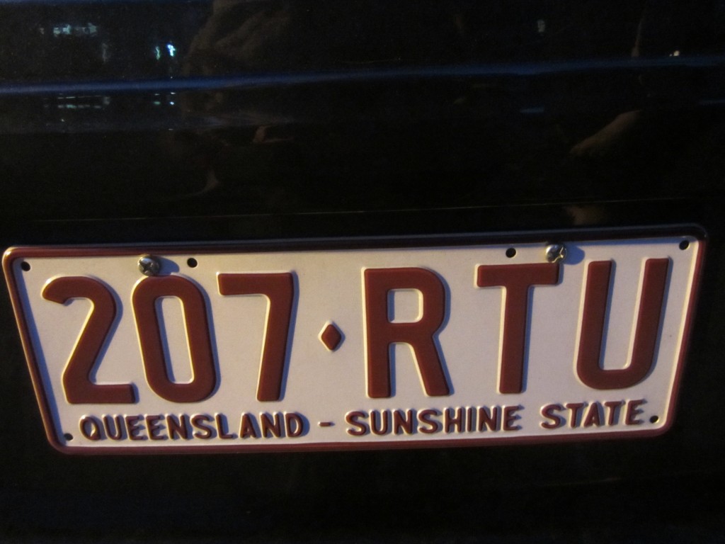 A registration plate from the Sunshine State: Queensland