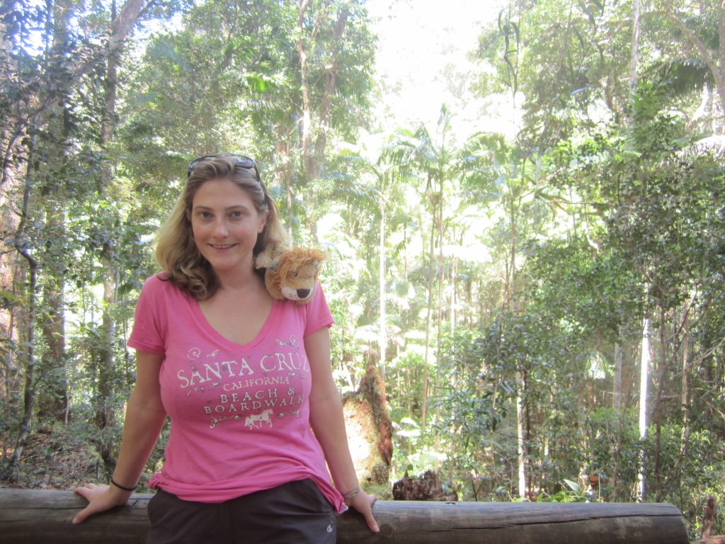 Lewis the Lion and Helen in Fraser Island's rainforest