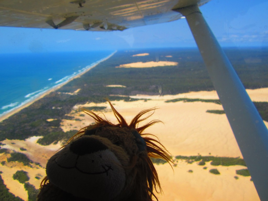 Flying over Fraser Island
