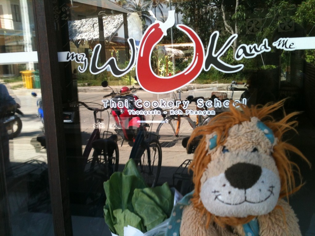 Lewis the Lion at the 'My Wok and Me Thai Cookery School'