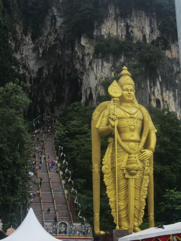 The Lord Murugan stands tall outside the Batu Caves