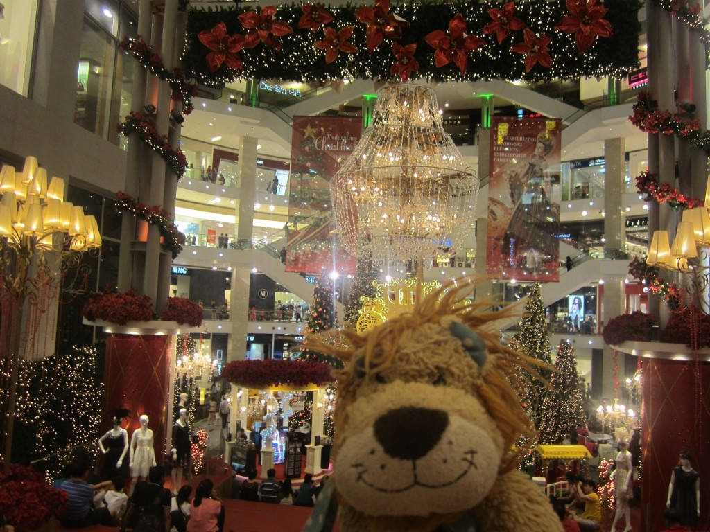 Lewis the Lion gets into the Christmas mood whilst listening to a choir