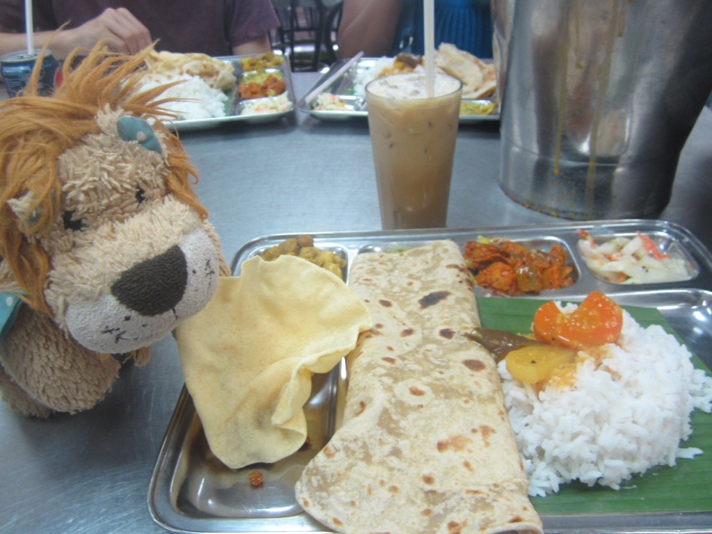 Lewis the Lion with Southern Indian cuisine in Kuala Lumpur