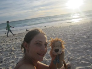 Lewis the Lion and Helen spend some time on the beach on Christmas Day!