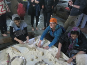Helen rolls out some rotis