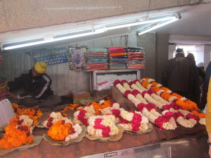 Flower sellers outside the temple