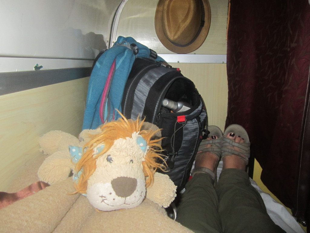 Settling in for the night on the 3rd bunk up!