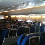Aboard the Airbus - the Boeing 747, one of the biggest planes that Lewis has ever been on!