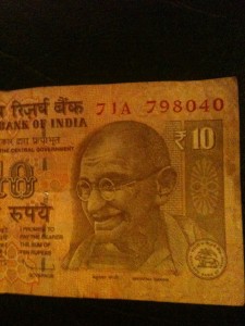 Mahatma Gandhi is represented on all of the rupee notes