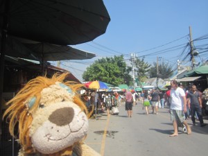 Lewis can't believe the size of the weekend Chatuchak market