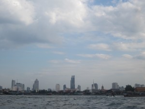 The Bangkok skyline from the riverside