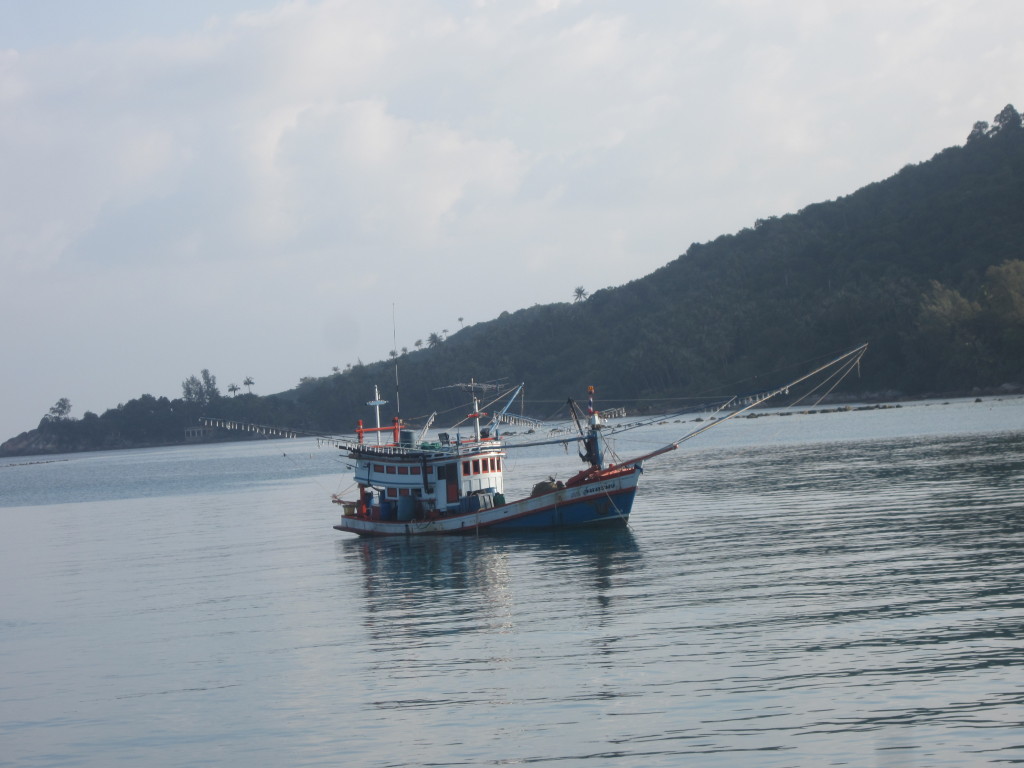 Fishing boats are already out at sea