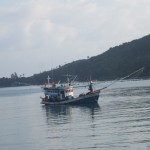Fishing boats are already out at sea