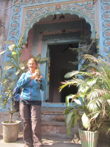 Outside a traditional Old Delhi doorway