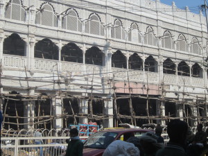Scary scaffolding on the streets of Delhi