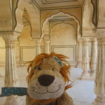 Lewis cools off beneath the marble archways