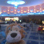 Lewis the Lion loves the ostentatious foyer of the cinema hall