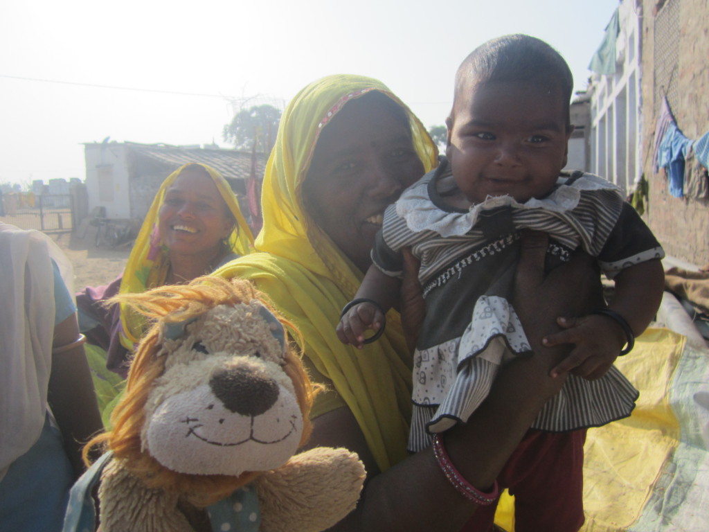 Lewis the Lion brings smiles to the villagers