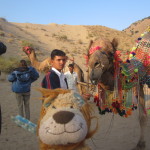 Lewis the Lion poses with a camel