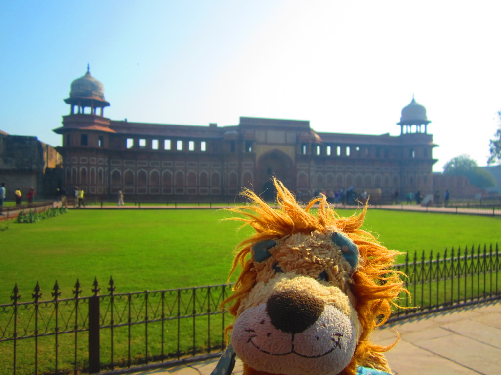 Lewis stands outside Agra Fort