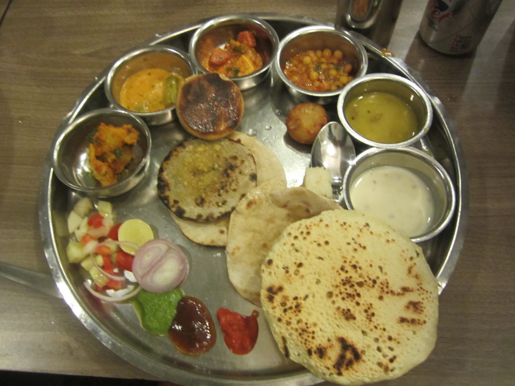 Thali - lots of different foods all on the same platter